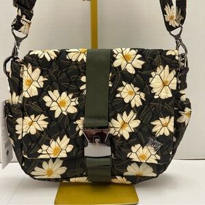 Lug Quilted Crossbody Purse - Autumn Daisies | Buckle Closure, Floral Print
